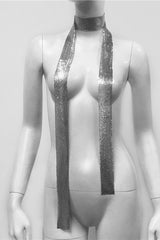 Metal Sequins Necktie Scarf