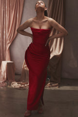 Satin Strapless Corset Maxi Dress | Dress In Beauty