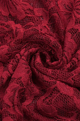 Marjorie Red Rose Lace Halter Maxi Dress