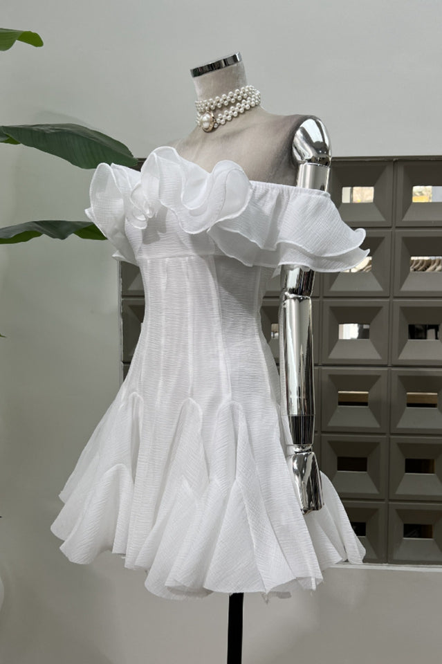 Vita Off Shoulder Ruffle Mini Dress | Dress In Beauty