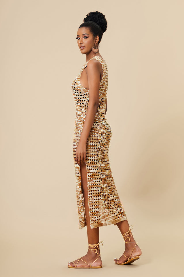 Knitted Cutout Split Beach Cover Up Dress | Dress In Beauty