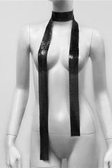 Metal Sequins Necktie Scarf