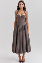 Coquette Scarlet Halter Midi Dress | Dress In Beauty