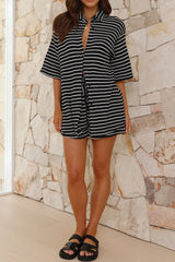 Lacole Button Up Shirt & Shorts Set | Dress In Beauty