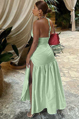 V-Neck Bodysuit Wrap Skirt Set