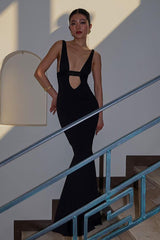 Plunging Neck Cut Out Maxi Dress