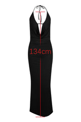 Deep V Neck Backless Long Dress