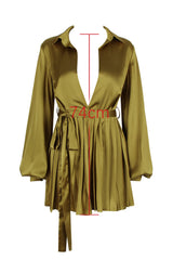Allegra Chartreuse Pleated Shirt Dress | Dress In Beauty