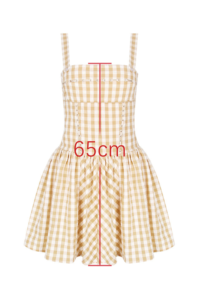 gingerbread gingham mini dress For Love & Lemons Gingerbread Gingham Mini Dress