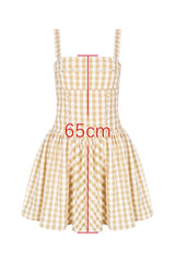 Isadora Gingerbread Gingham Mini Dress