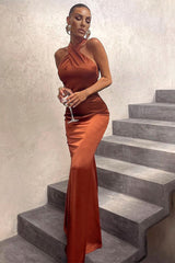 Bianca Cross Over Halter Neck Dress | Dress In Beauty