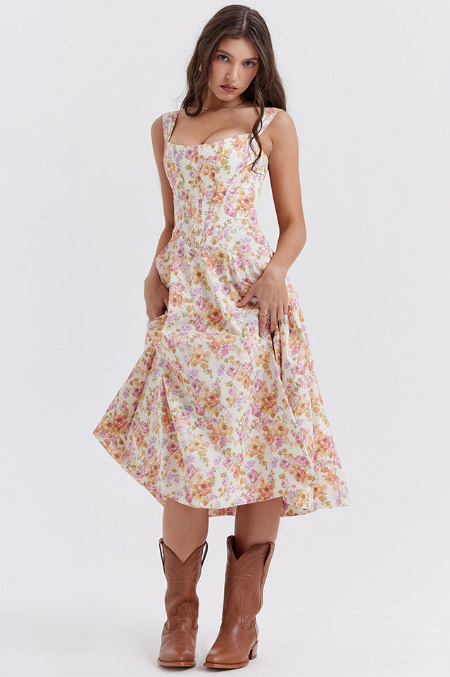 Saira Floral Print Midi Sundress | Dress In Beauty
