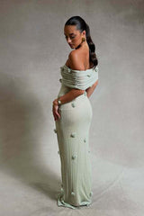 Brooke Off Shoulder Flower Knit Dress