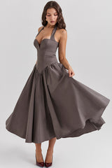 Coquette Scarlet Halter Midi Dress | Dress In Beauty