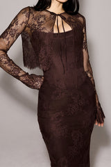 Larra Chocolate Lace Bra with Waistcoat