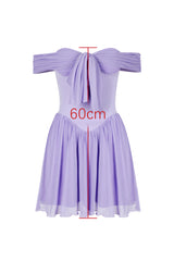 Soleil Orchid Off Shoulder Mini Dress | Dress In Beauty