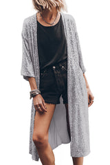 Sequin Open Front Duster Cardigan