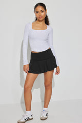 Flared Solid Skater Skirt