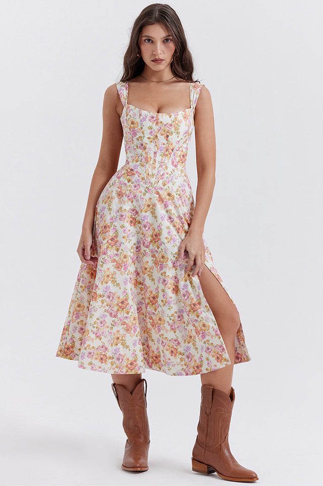 Saira Floral Print Midi Sundress | Dress In Beauty