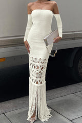 Rona Knitted Tassel Maxi Dress | Dress In Beauty