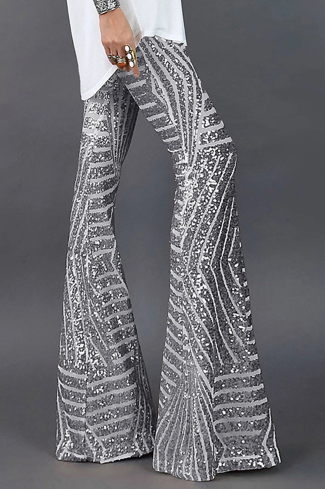 Sequin High Rise Flare Pants | Dress In Beauty