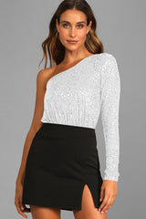 Mikah One Shoulder Long Sleeve Top | Dress In Beauty