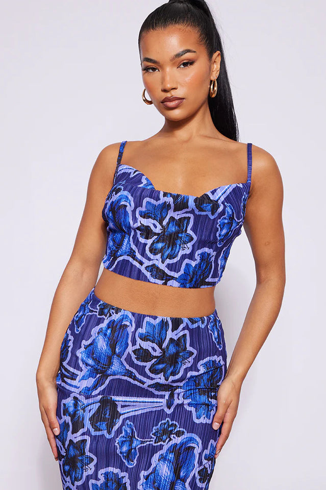 Plisse Strappy Cow Neck Top + Skirt Set | Dress In Beauty