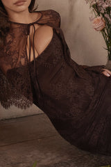 Larra Chocolate Lace Bra with Waistcoat