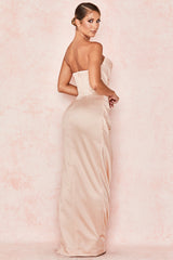 Satin Strapless Corset Maxi Dress | Dress In Beauty