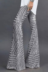 Sequin High Rise Flare Pants | Dress In Beauty