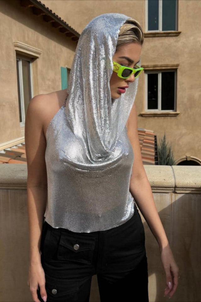 Venus Hoodie Metallic Top | Dress In Beauty