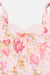 Bunny Peach Poppy Print Twill Mini Dress