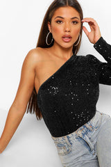 Mikah One Shoulder Long Sleeve Top | Dress In Beauty