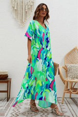 Print Short Sleeve Wide Hem Maxi Dress | Dress In Beauty