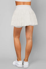 High Waist Plain Mesh Skort