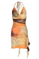 Sunset Halter Wrap Dress