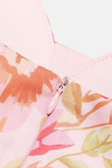 Bunny Peach Poppy Print Twill Mini Dress