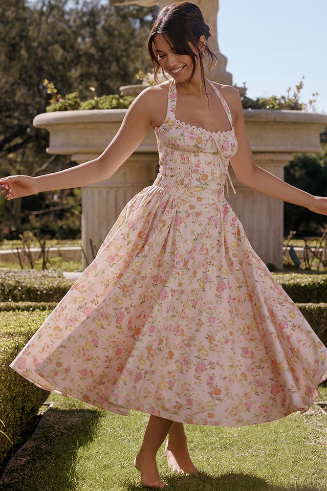Adabella Cotton Halter Midi Sundress | Dress In Beauty