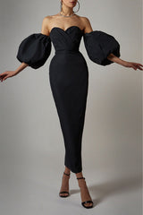 Satin Strapless Midi Dress | Dress In Beauty
