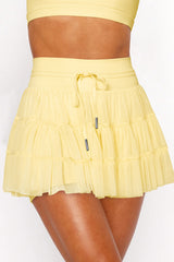 High Waist Plain Mesh Skort