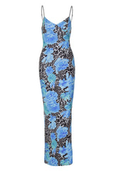 Floral & Animal Pattern Maxi Dress