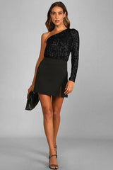 Mikah One Shoulder Long Sleeve Top | Dress In Beauty