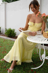 Ruched Tie-Up Strappy Maxi Dress | Dress In Beauty