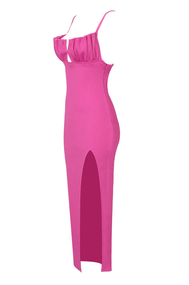 Draped Bustier Ribbed Midi Dress | Dress In Beauty