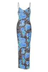 Floral & Animal Pattern Maxi Dress