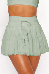 High Waist Plain Mesh Skort