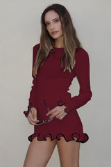Tight Skirt With Ruffles Mini Dress