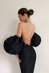 Satin Strapless Midi Dress | Dress In Beauty
