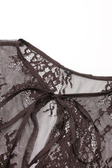 Larra Chocolate Lace Bra with Waistcoat