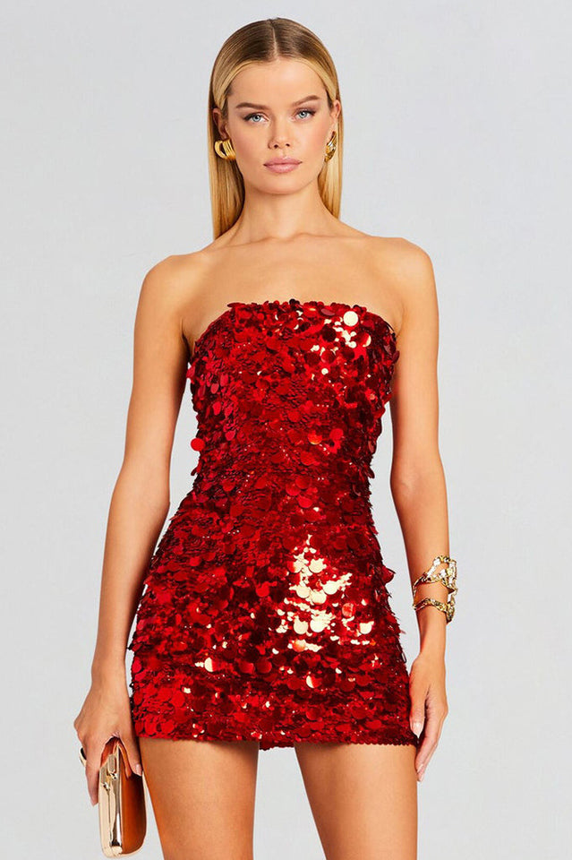 Stergiani Sequin Strapless Mini Dress | Dress In Beauty